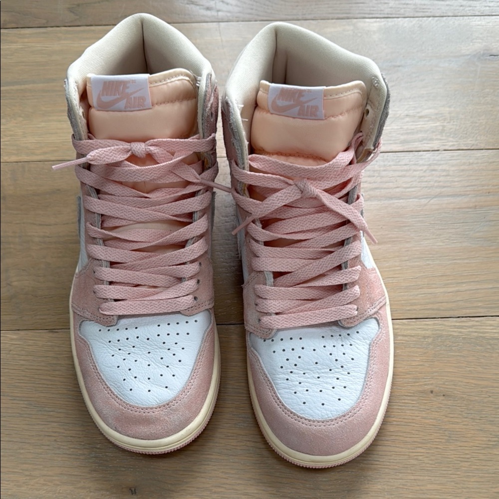 Nike Pink and White High-Top Sneakers
